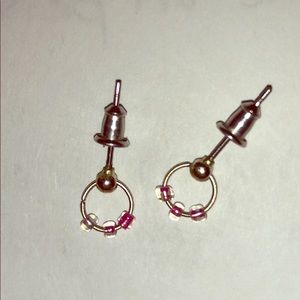 Delicate Hoop Stud Earrings